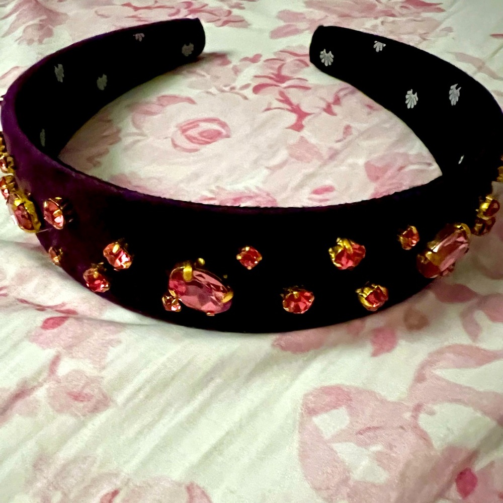 NWOT LELE SADOUGHI PURPLE VELVET JEWEL HEADBAND (Currently in stores for $175)